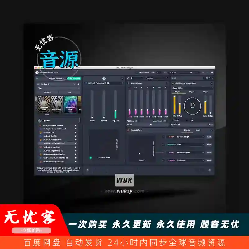 音源	ROLI Studio Player v1.2.2（采样平台）（M）