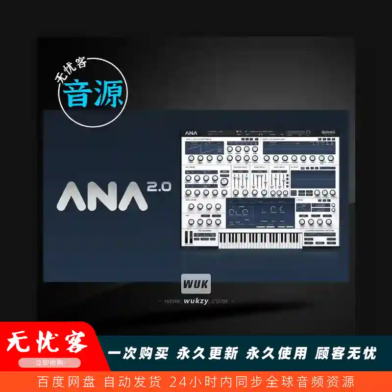 音源	Sonic Academy ANA 2（混合合成器）（W+M）