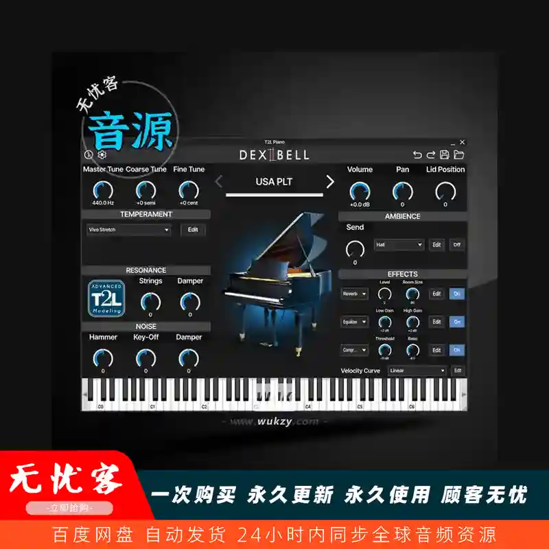 音源	Dexibell T2L Piano（T2L建模舞台电钢琴）（W）