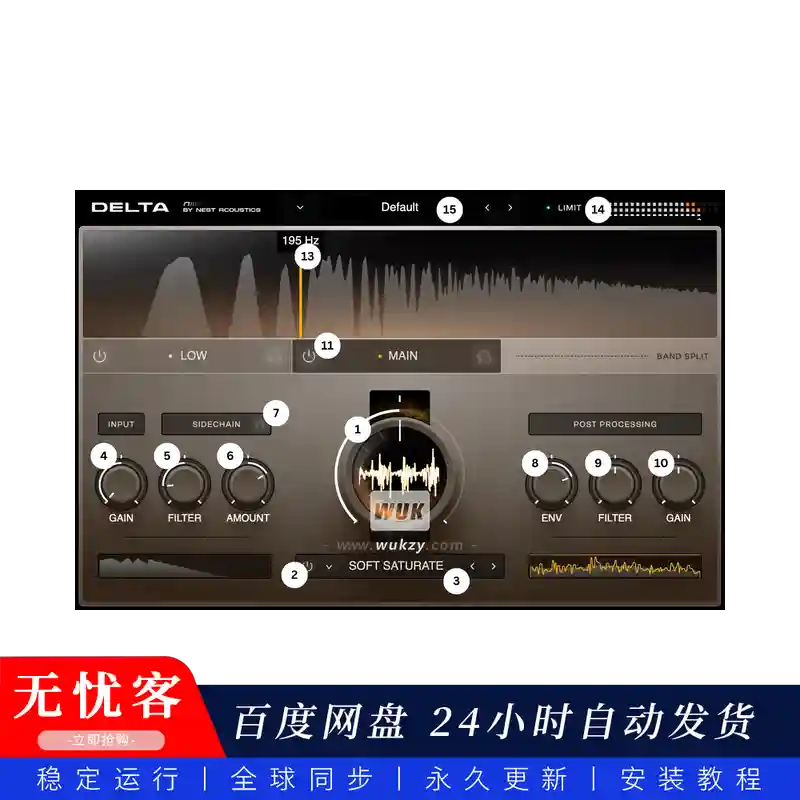 效果	NEST Acoustics DELTA（W+M）@侧链饱和效果器