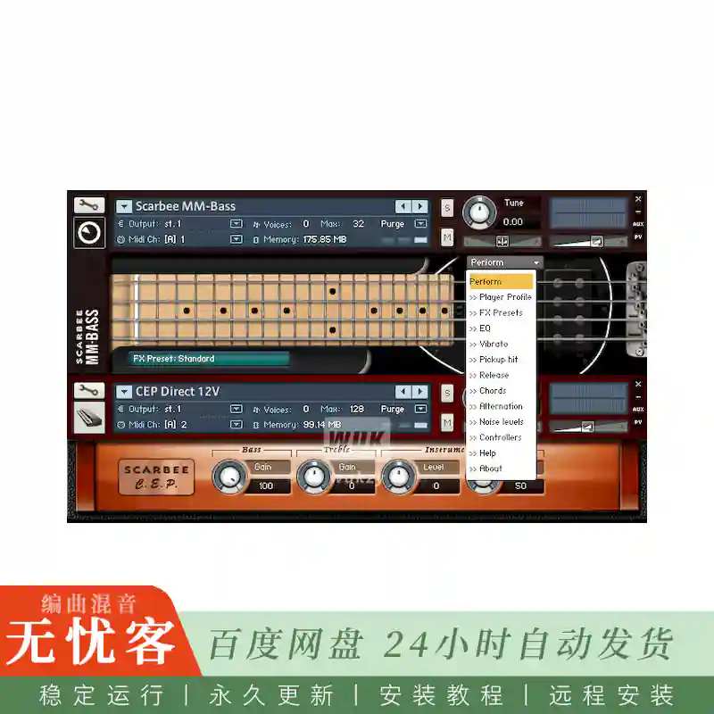KTK	Native Instruments  Black Bass Amped 4@复古黑檀贝斯（Kontakt）