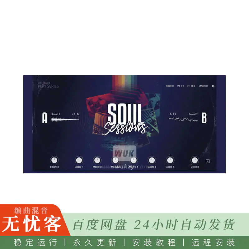 KTK	Native Instruments Play Series SOUL SESSIONS v2@灵魂乐键盘鼓组二代（Kontakt）