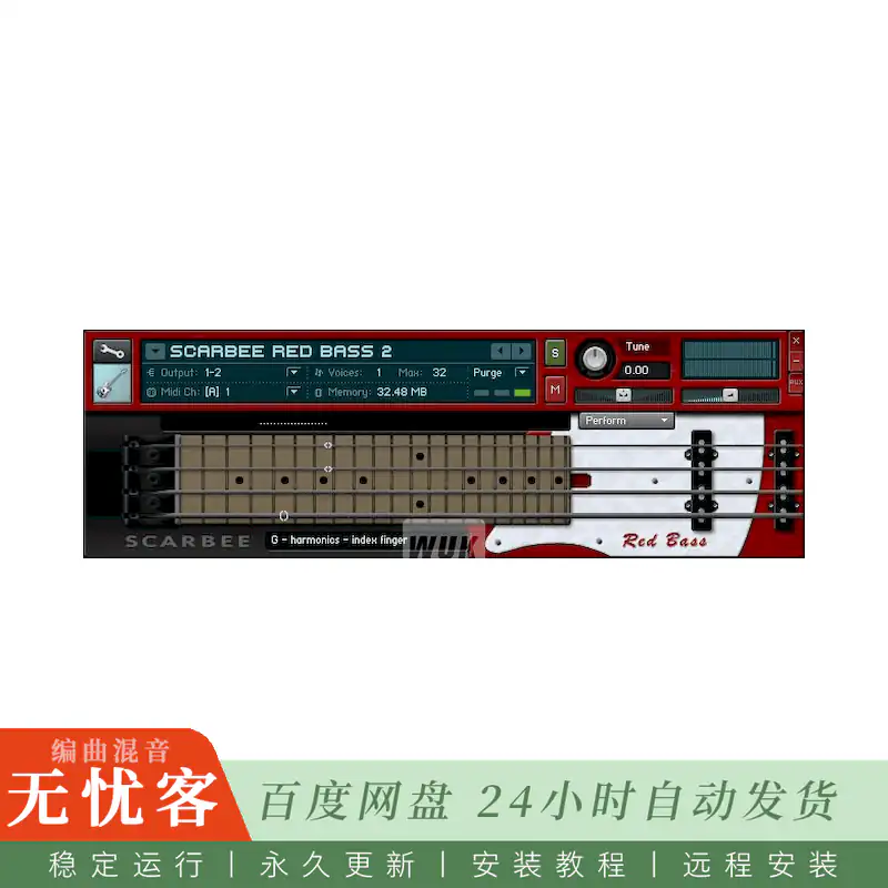 KTK	Native Instruments SCARBEE Red Bass@复古红松贝斯（Kontakt）