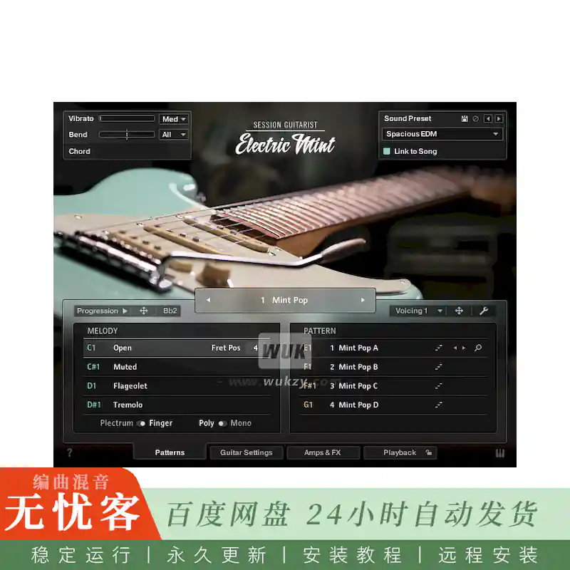 KTK	Native Instruments Session Guitarist Electric Mint@薄荷清新流行电吉他（Kontakt）