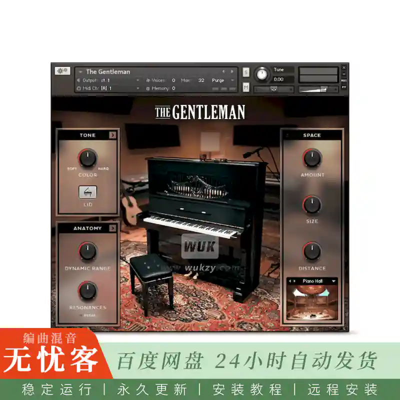 KTK	Native Instruments The Gentleman@老式立式爵士钢琴（Kontakt）