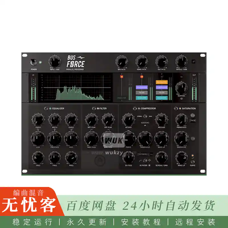 效果	Arturia Bus FORCE@EQ压缩饱和并行多效果处理器（Mac）