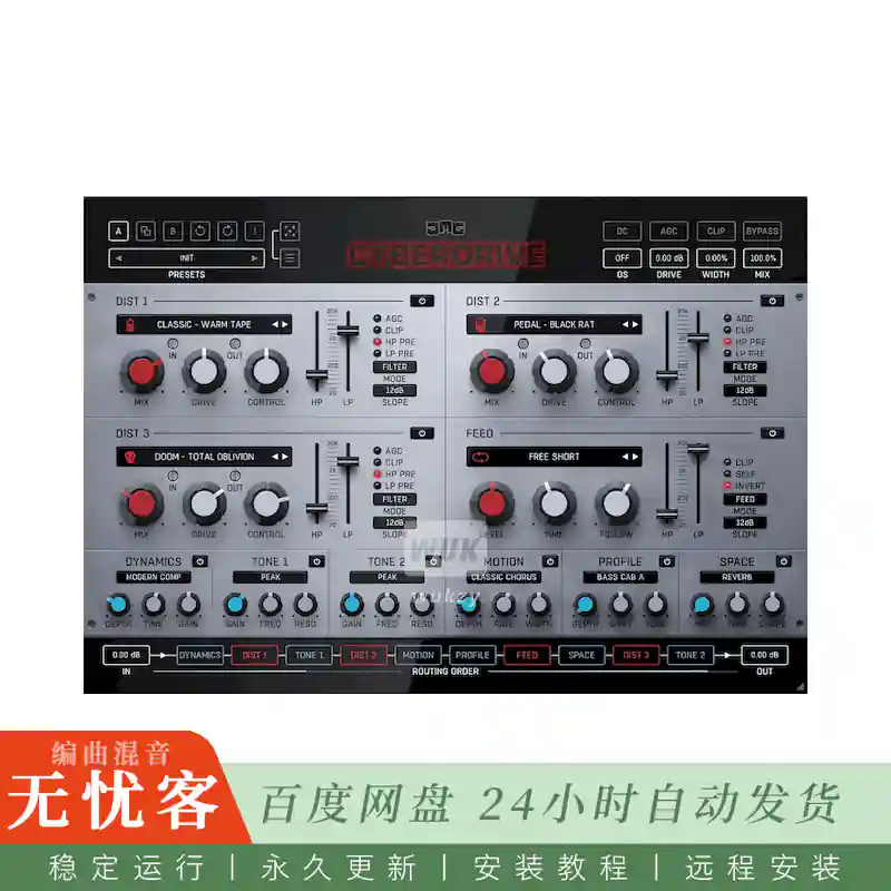 效果	JMG Sound Cyberdrive@三模块64种模式失真效果器（Win）