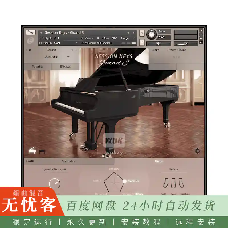 KTK	e-instruments Session Keys Grand S LiTE@Steinway D4音乐会三角钢琴精简版（Kontakt）