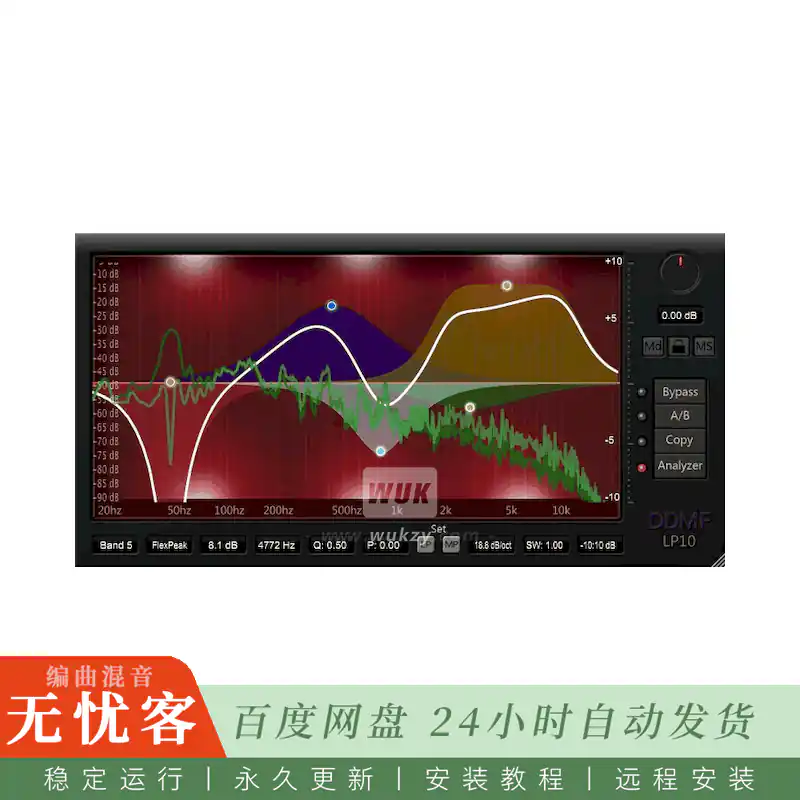 效果	DDMF LP10@十段FFT线性相位母带均衡器（Win）