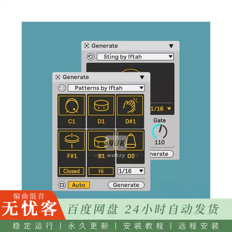 M4L	Iftah Generators@算法鼓点与酸性旋律MIDI生成工具