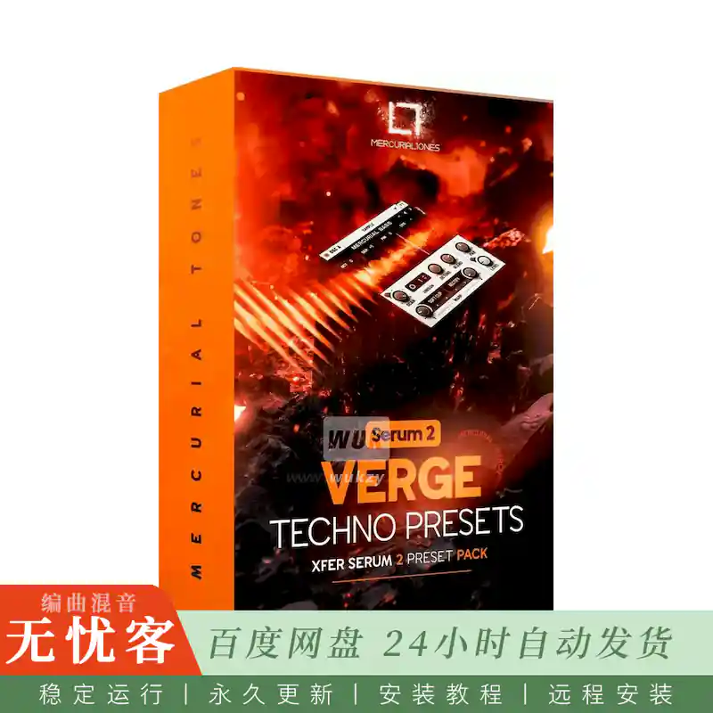 预设	Mercurial Tones Verge v7 Xfer Serum 2 Techno Presets@100个Serum 2现代Techno预设