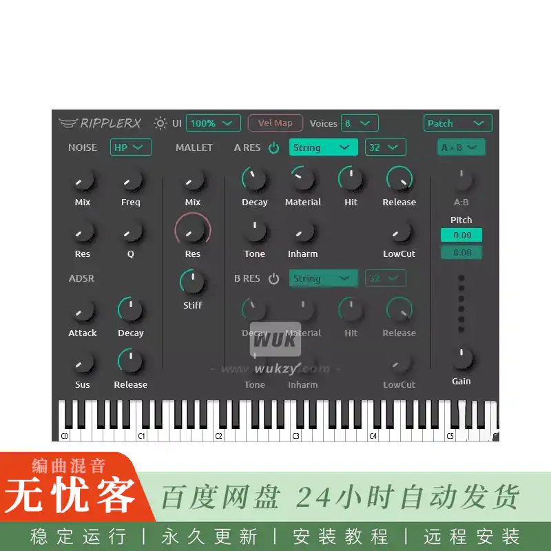 音源	Tilr RipplerX@物理建模合成器音源（Win+Mac）