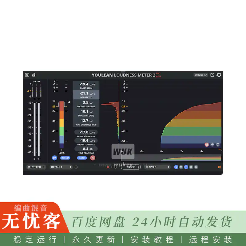 工具	Youlean Loudness Meter 2 Pro@专业响度测量与流媒体预设（Win+Mac）