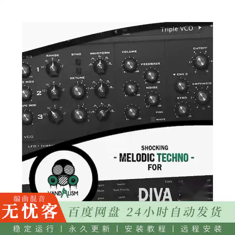 Vandalism Shocking Melodic Techno For Diva@为Diva合成器打造的旋律科技舞曲预设